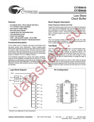 CY7B9910-7SC datasheet  
